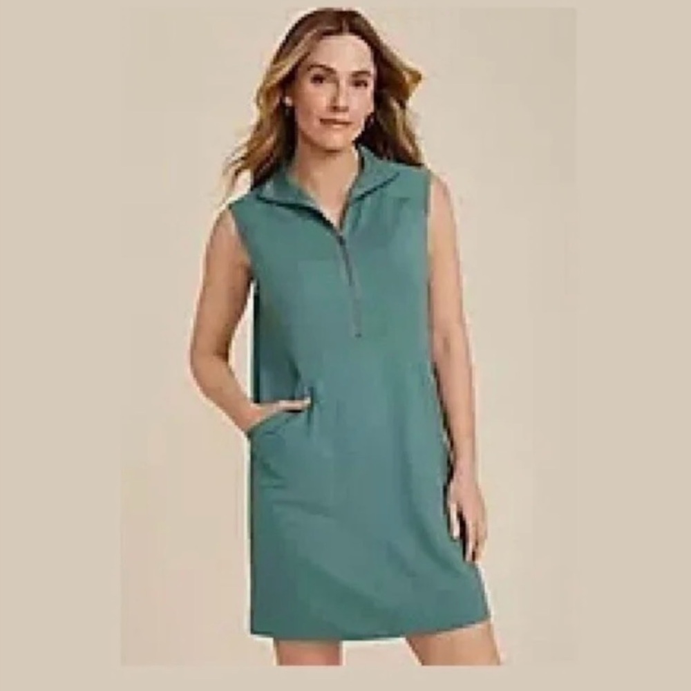 Sleeveless Zip-Front Mini Dress in Teal
